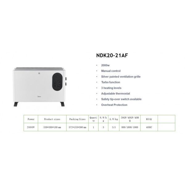 Конвектор електирчний NDK20-21AF 3336 фото